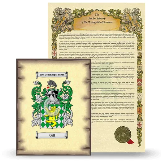 Gill Coat of Arms and Surname History Package