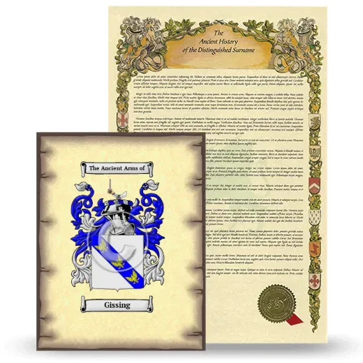 Gissing Coat of Arms and Surname History Package