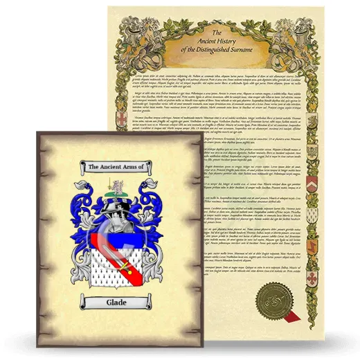 Glade Coat of Arms and Surname History Package