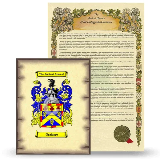 Grainge Coat of Arms and Surname History Package