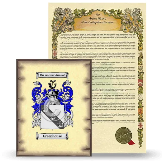 Greenhouse Coat of Arms and Surname History Package