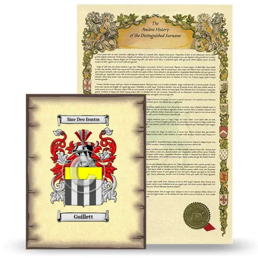 Guillett Coat of Arms and Surname History Package