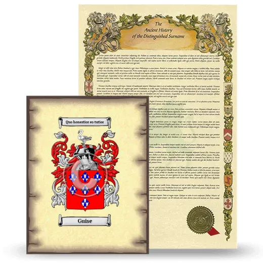 Guise Coat of Arms and Surname History Package