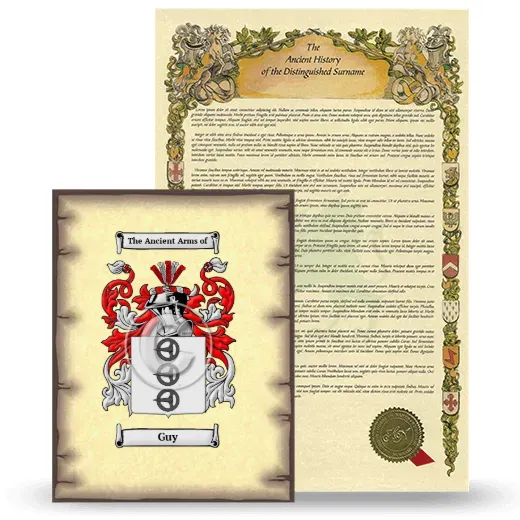 Guy Coat of Arms and Surname History Package