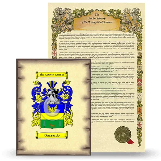 Guzzardo Coat of Arms and Surname History Package