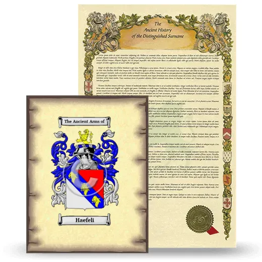 Haefeli Coat of Arms and Surname History Package