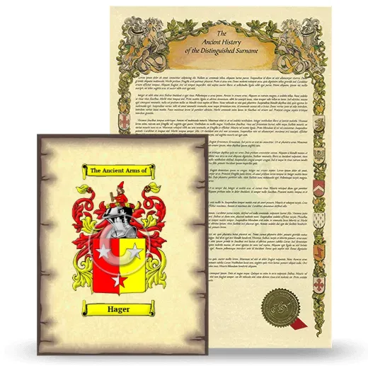 Hager Coat of Arms and Surname History Package