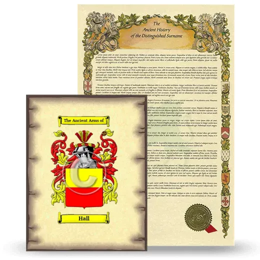 Hall Coat of Arms and Surname History Package