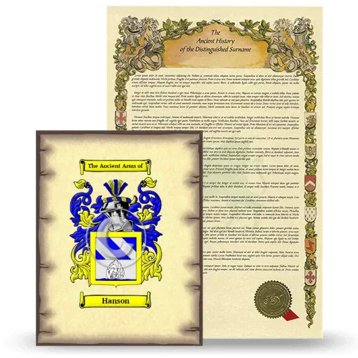 Hanson Coat of Arms and Surname History Package