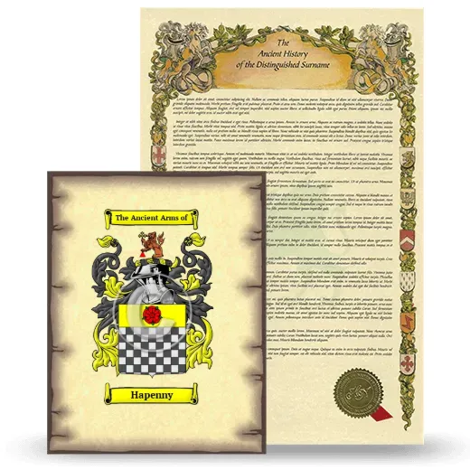 Hapenny Coat of Arms and Surname History Package