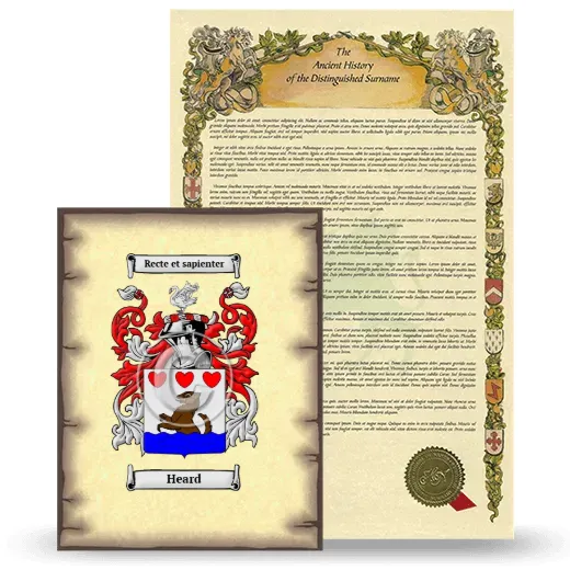 Heard Coat of Arms and Surname History Package
