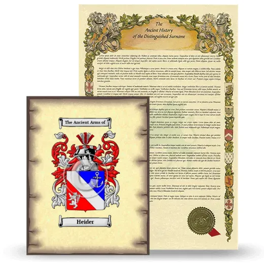 Heider Coat of Arms and Surname History Package