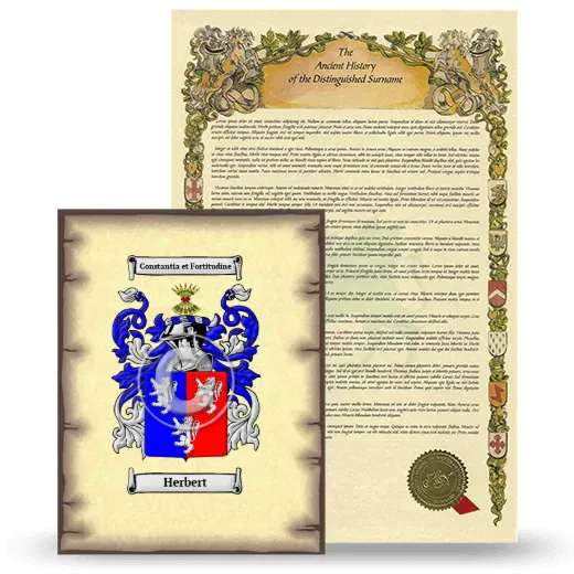 Herbert Coat of Arms and Surname History Package