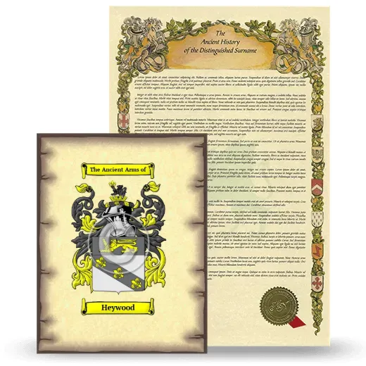 Heywood Coat of Arms and Surname History Package