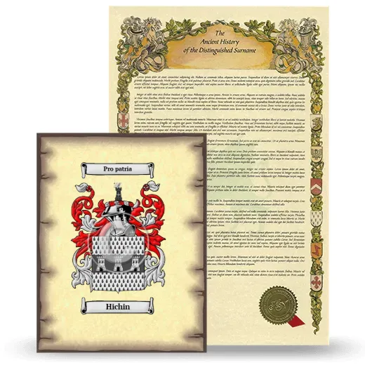 Hichin Coat of Arms and Surname History Package