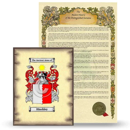 Hinckley Coat of Arms and Surname History Package