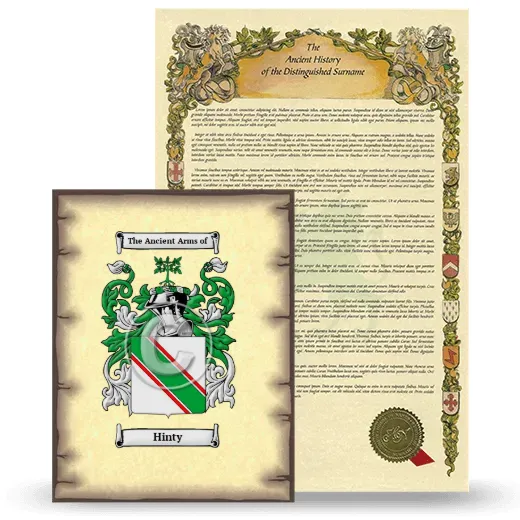 Hinty Coat of Arms and Surname History Package