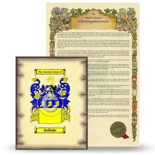 Holbyke Coat of Arms and Surname History Package