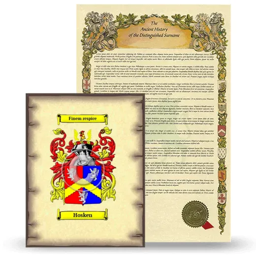 Hosken Coat of Arms and Surname History Package