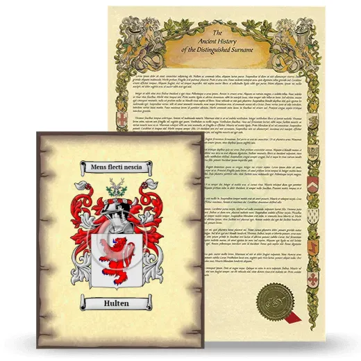 Hulten Coat of Arms and Surname History Package