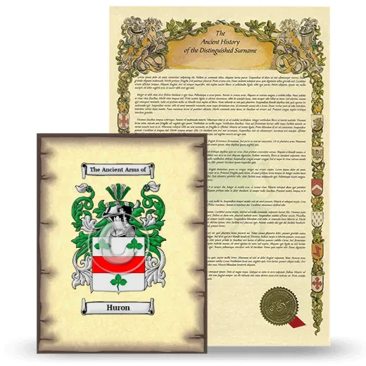 Huron Coat of Arms and Surname History Package