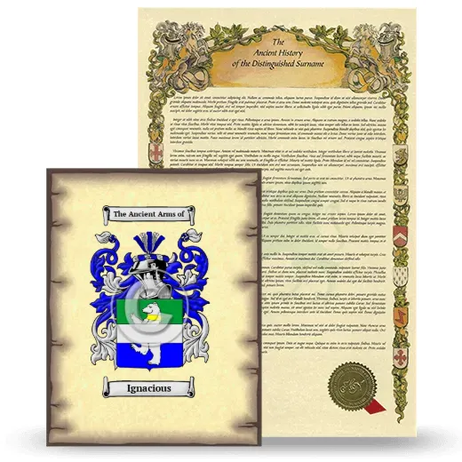 Ignacious Coat of Arms and Surname History Package