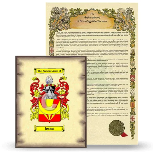 Ipsam Coat of Arms and Surname History Package