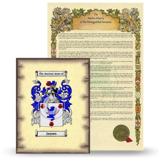 Jaynes Coat of Arms and Surname History Package