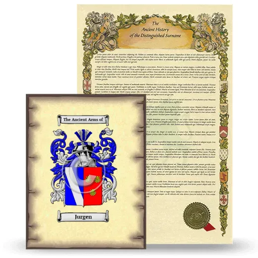 Jurgen Coat of Arms and Surname History Package
