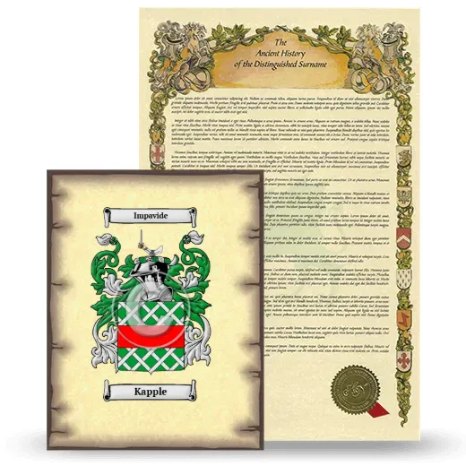 Kapple Coat of Arms and Surname History Package