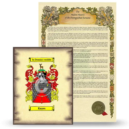 Kayes Coat of Arms and Surname History Package