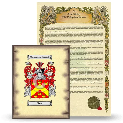 Ken Coat of Arms and Surname History Package