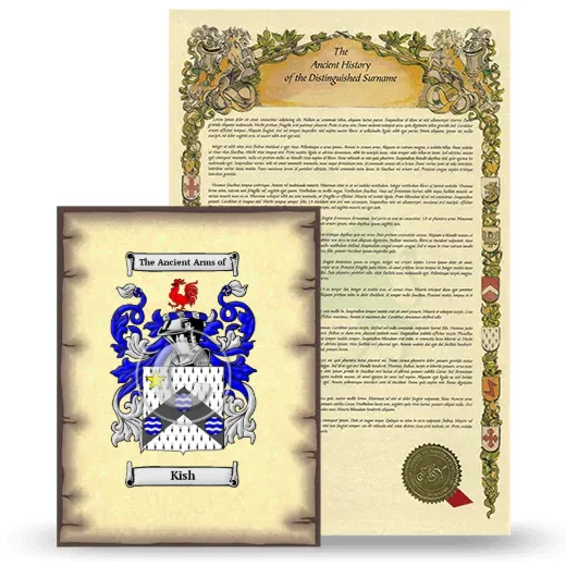 Kish Coat of Arms and Surname History Package