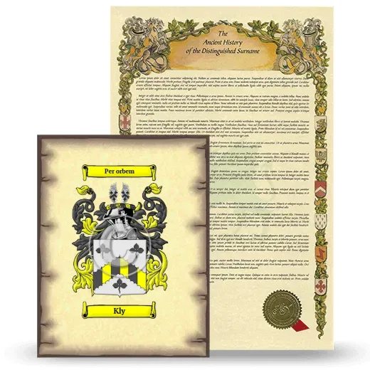 Kly Coat of Arms and Surname History Package