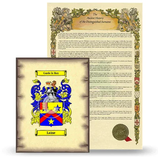 Laine Coat of Arms and Surname History Package