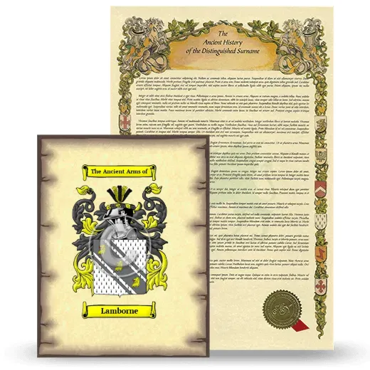 Lamborne Coat of Arms and Surname History Package