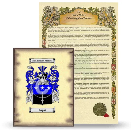 Lapki Coat of Arms and Surname History Package