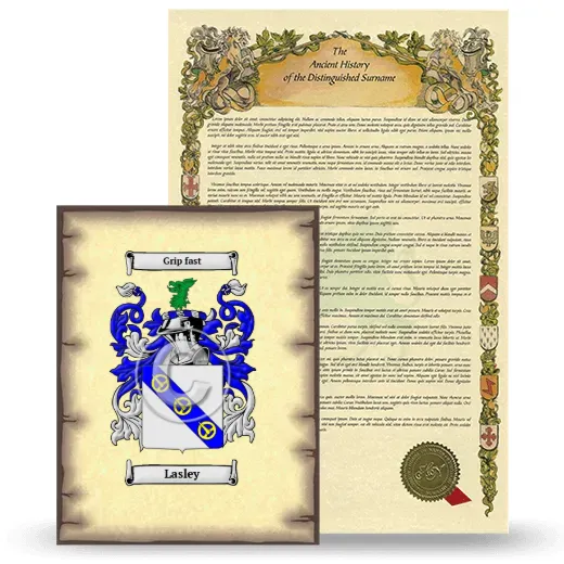 Lasley Coat of Arms and Surname History Package