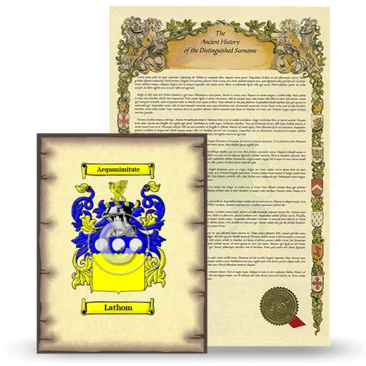 Lathom Coat of Arms and Surname History Package