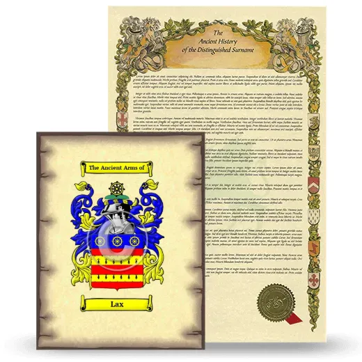 Lax Coat of Arms and Surname History Package
