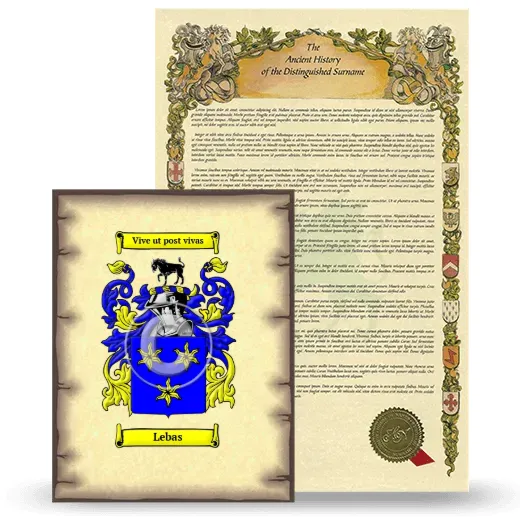 Lebas Coat of Arms and Surname History Package