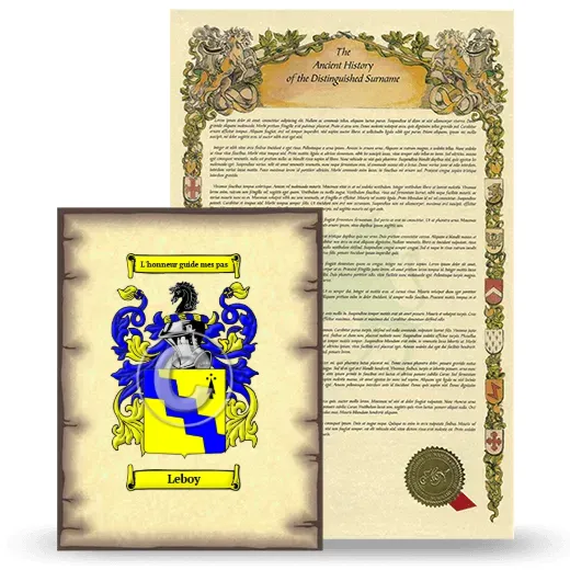 Leboy Coat of Arms and Surname History Package