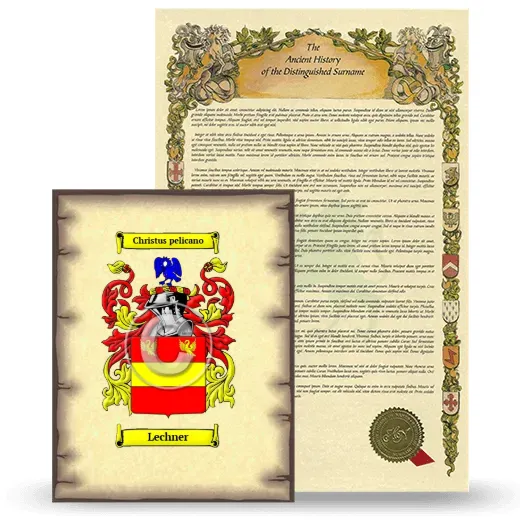Lechner Coat of Arms and Surname History Package