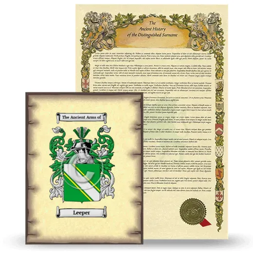 Leeper Coat of Arms and Surname History Package