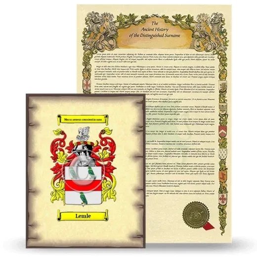 Lemle Coat of Arms and Surname History Package