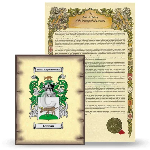 Lennan Coat of Arms and Surname History Package