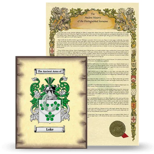 Loke Coat of Arms and Surname History Package