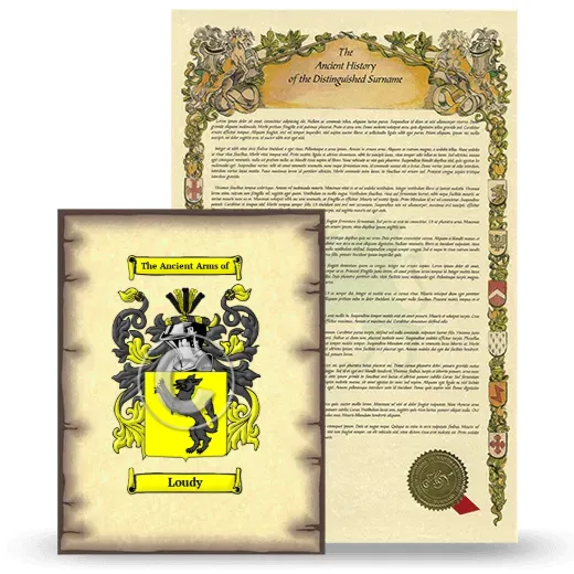 Loudy Coat of Arms and Surname History Package