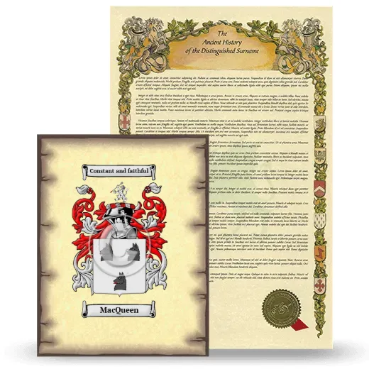 MacQueen Coat of Arms and Surname History Package