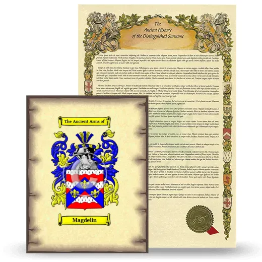 Magdelin Coat of Arms and Surname History Package